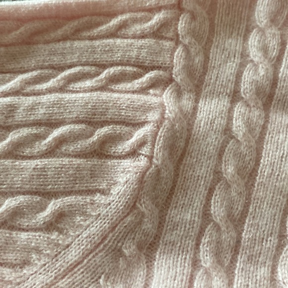 Bloomingdale’s soft pink cable knot cashmere sweater 3X soft preppy classic - Picture 3 of 6